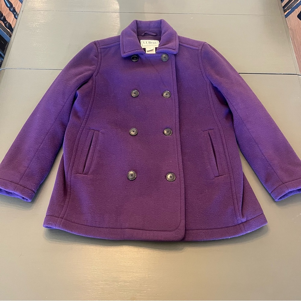 L.L. Bean women’sDouble-Breasted Purple Peacoat